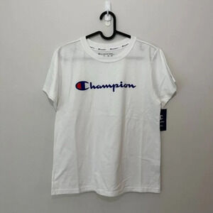 Champion Classic White Jersey T-Shirt Women Small NWT